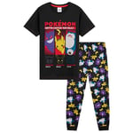 Pokémon Pyjama Enfant Garcon, Ensembles de Pyjama Garçon, Vêtements Enfant Ado 4-14 Ans Pikachu Dracaufeu Gengar (Noir/Violet, 9-10 Ans)