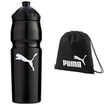 PUMAPUMA Unisex Adult 'New' Waterbottle Plastic 0, 75 l Bottle - black-white, UA & Unisex Phase Sack Gym Bag, Black, One SizePUMA