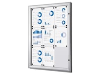 Twin Whiteboard Hängare För Inomhus Och Utomhus Med Lock - 9 X A4 Silver 7410X23x10040mm (1St)