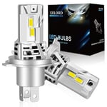 XELORD Ampoule LED H4 6500K Lumière Blanche Forte, 400% Plus Lumineuse,Adaptée Pour Ampoule De Phare De Voiture,DC 12V,1:1 Plug And Play (2 Ampoules)