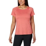 Columbia Peak To Point II T-shirt technique à manches courtes Femme Bright Poppy Heather FR: XS (Taille Fabricant: XS)