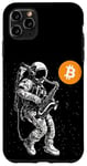 Coque pour iPhone 11 Pro Max Bitcoin Space Jazz Astronaut crypto sax saxophonist moon