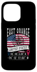 Coque pour iPhone 14 Pro Max East Orange Drapeau des États-Unis Coordonnées GPS East Orange