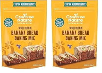 Creative Nature Gluten Free Cake Mix | Banana Bread | Vegan & Free From Baking Mix | Gluten Free, Nut Free, Dairy Free & 100% Allergen Free | 250g (Pack of 2)