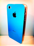 Coque Rigide IPHONE 4 4S Couleur Turquoise Côté Transparent Nouveau Couleur