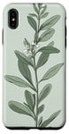 iPhone XS Max Leaves Botanical Plant Line Art Sage Green Wildflower Floral Case