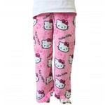 Cartoon HelloKitty Flanell Pyjamas Plysch Tjockare Varma Pyjamas för Kvinnor Rosa Pink XL