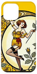 Coque pour iPhone 14 Pro Max Rose jaune Pinup Girl Illustration Roses Jardin Art