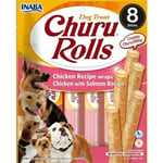 Hundgodis Inaba Churu Rolls Chicken with salmon Kyckling Lax Fisk 8 x 12 g