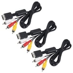 Multi Out Video/Audio Cable Flat 3 RCA AV Cord For Sony Playstation PS PS2 PS3