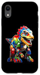 Coque pour iPhone XR Jeu de briques T-Rex pour les amateurs de dinosaures