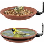 Heytea - 2 pcs Abreuvoir Oiseaux,Mangeoire pour Oiseaux Exterieur Et Bain d'oiseaux,Abreuvoir pour Oiseaux Balcon,Distributeur Nourriture pour