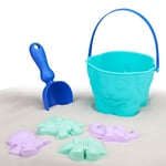 Eddy Toys Beach Toys - Sand Toys with Bucket, Shovel, and Sand Molds - Animals and Dinosaur Theme - For Beach and Sandbox - from 18 Months - Plastic - Multicolored