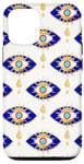 iPhone 12/12 Pro Blue and Gold Evil Eyes Case