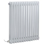 Windsor - Radiateur Électrique Style Fonte Rétro Horizontal Double Rang avec Écran Tactile - Blanc - 60 cm x 60.5 cm - Hudson Reed