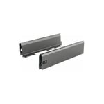 Hettich - Ensemble flexible pour tiroir 126 mm ArciTech Gris Anthracite Gris Anthracite