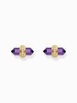 Thomas Sabo H2281-414-13 Gold stud earrings w. violet onyx