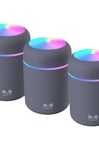 bioU - Set Of 3 X Air Humidifiers - Essential Oil Diffuser - Usb Grey (2 W)