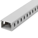 Rails de gestion de câbles avec emplacements parallèles 198,1 cm - Kit de cache de câble réseau - Système de conduits de fil mural à fente - Canal anti-cernes de cordon - Canal de câblage de montage en surface PVC certifié UL (CBMWD3825)