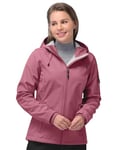 33,000ft Veste softshell pour femme - Imperméable - Respirante - Chaude - Veste d'hiver en polaire - Veste de mi-saison - Coupe-vent - Avec capuche, Rouge baies, XXXL