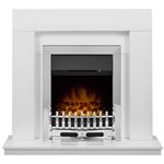 Adam Malmo Fireplace in Pure White & Black/White with Blenheim Electric Fire ...