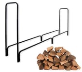 RANGEMENT A BOIS EN ACIER NOIR 240X36X120CM RACK POUR BOIS DE CHAUFFAGE, RANG...