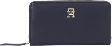 TOMMY HILFIGER TH LOGOTAPE LRG ZA AW0AW17266, Portefeuille zippé Femme, Blue (Space Blue), OS