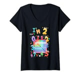 Womens Maths Day Number Costume 2nd Birthday Idea For Kids & Number V-Neck T-Shirt