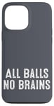 iPhone 13 Pro Max Funny Adult Humor Shirt All Balls No Brains Case