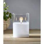 FLAMME lys i glass / 12.5 cm / Batteri / Timer