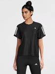 adidas Womens Running Own The Run T-shirt - Black, Black, Size Xs, Women