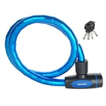 MASTER LOCK Cable Antivol Vélo [1 m Câble] [Clé] [Extérieur] [Bleu] 8128EURDPROBLU - Idéal pour Vélo, Vélo Electrique, Skateboard, Poussettes, Tondeuses et autres Equipements