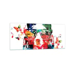 Impression sur Verre 120x50cm Tableaux Image Ours Lunettes grizzly taille basse