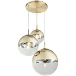 Etc-shop - Lampe suspendue design plafonnier salon boule de verre spot doré dans un ensemble comprenant des ampoules led