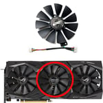 Ventilateur de remplacement de carte de fouling pour Asus,GeForce,RTX2060,2060S,2070,ROG,STRIX,OC,T129215SH,T129215SL, - Type middle fan