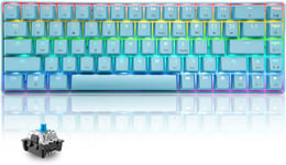 T8 Rgb 60% Clavier Mécanique, Clavier De Jeu Filaire Layout Compacte 65%, 18 Led Rvb Chroma Rétroéclairées, Qwerty Mini 68 Touches Full Key Anti-Ghosting Pour Ps4, Xbox, Pc, Mac - Blue Switch/Blue