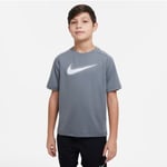 Nike Dri-Fit Grafisk T-skjorte for Junior, Str. S (128-137), Grå - Perfekt for Løping og Aktivitet