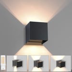 Applique Murale Led Intérieure et Extérieure Noir - Lampe de Couloir à Faisceau Moderne IP65 Étanche Up Down Applique Murale Extérieure Blanc Chaud