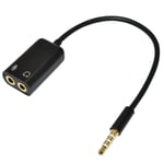 3.5mm Audio Headset Mic Y Splitter Cable Adapter TRRS to 2 TRS For Tabs, Laptops