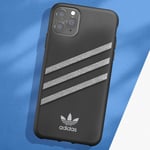 Coque pour iPhone 11 Pro Max Bords Surélevés 3 Stripes Noir / Argent