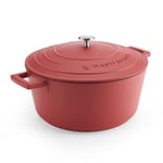 Cocotte légère ronde en fonte d'aluminium 28 cm 6,7 L coloris gris Mathon