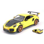 PORSCHE 911 GT2 RS 2018 SPECIAL EDITION YELLOW-BLACK 1:24 Maisto Auto Stradali