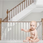 Filet de Sécurité pour Bébé, Filet de Protection Anti-Chute pour Escaliers, Balustrades de Balcon et Clôtures, Robuste Réglable Clôture D'escalier Barriere pour Chat et Jouet, Blanc, 200Lx79H CM