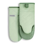 KitchenAid Beacon Two-Tone Non-Slip Oven Mitt Set, Pistachio/Graphite Green, 5.75"x13", 2 Piece