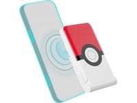 Magnetisk Powerbank Otl 5000 Mah, Usb-C 15W, Pokemon Pokeball Med Stativ (Vit Och Röd)