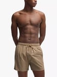 BOSS Signature Stripe Swim Shorts, Dark Beige