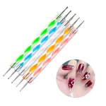 5Pcs 2 Way Nail Paint Pen Dot Paint Nail Art Tool Set  Girls