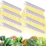 COKOLILA 8 pièces T5 LED Lampe de Plante, 42 cm Lampe de Culture LED à Spectre Complet pour Plantes d'intérieur, Lumière de Plante avec fonction Réflecteur/Guirlande pour Semis, Serre, étagères de Cul