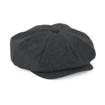 Beechfield Melton Wool Baker Boy Cap - keps - Charcoal Marl - S/M