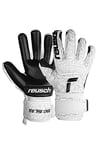 Reusch Attrakt Freegel Infinity, Gants de Gardien de But Unisexes avec Coutures intérieures et revêtement antidérapant, pour Gazon synthétique, pour Hommes,Noir-Blanc,7,5